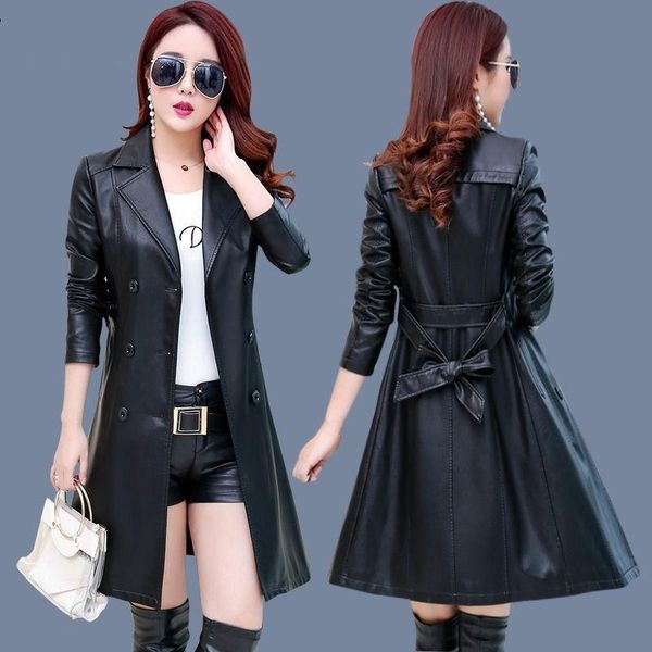 2021 autumn new women long leather jacket slim plus size 6xl with belt motorcycle pu leather long jacket coat trench 349, Black
2021 autumn new women long leather jacket slim plus size 6xl with belt motorcycle pu leather long jacket coat trench 349, Black