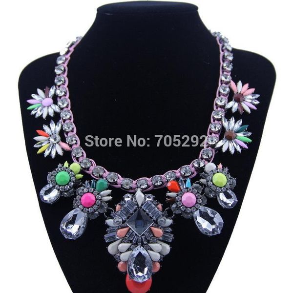 new vintage multi color crystal flower necklace & pendant fashion exaggerated statement choker necklace, Golden;silver
new vintage multi color crystal flower necklace & pendant fashion exaggerated statement choker necklace, Golden;silver