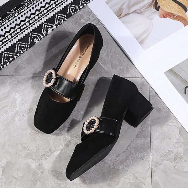 fashion pearl buckle pumps women 2021 comfortable flock chunky heels shoes woman slip on elegant office shoes ladiesdress shoes, Black
fashion pearl buckle pumps women 2021 comfortable flock chunky heels shoes woman slip on elegant office shoes ladiesdress shoes, Black