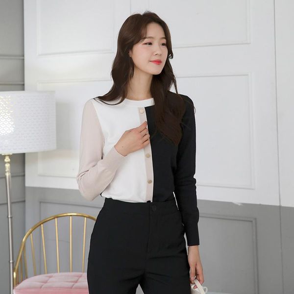 women's sweaters knitted sweater women 2021 fall fashion pullover o collar contrast color jumpers pull femme knit outwear, White;black
women's sweaters knitted sweater women 2021 fall fashion pullover o collar contrast color jumpers pull femme knit outwear, White;black
