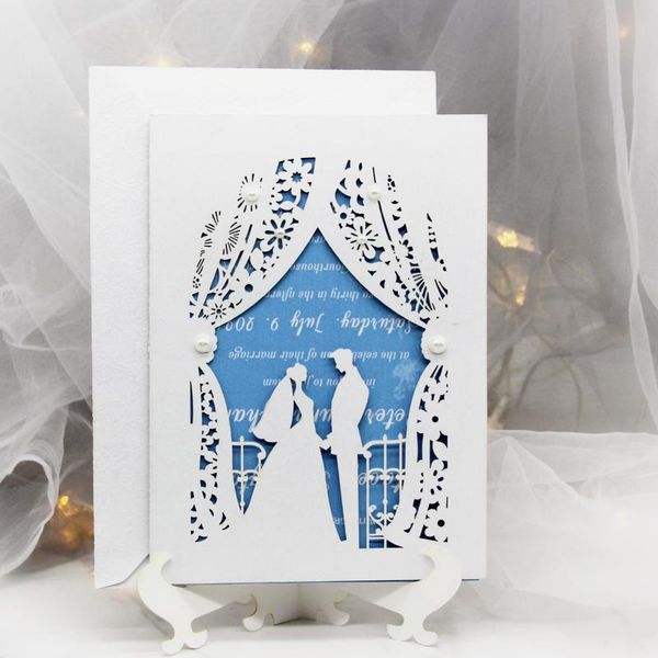 greeting cards 50pcs/lot laser cut wedding invitation white elegant groom and bride card party supplies
greeting cards 50pcs/lot laser cut wedding invitation white elegant groom and bride card party supplies