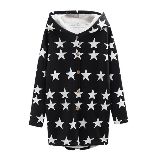 women's jackets women winter fleece star print splicing plus size button hooded long sleeves vintage cardigan coat, Black;brown
women's jackets women winter fleece star print splicing plus size button hooded long sleeves vintage cardigan coat, Black;brown