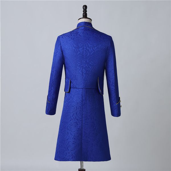 new blue vintage embroidery court tailcoat double button stand collar slim long blazer men singer host stage show drama costume, Black;red
new blue vintage embroidery court tailcoat double button stand collar slim long blazer men singer host stage show drama costume, Black;red