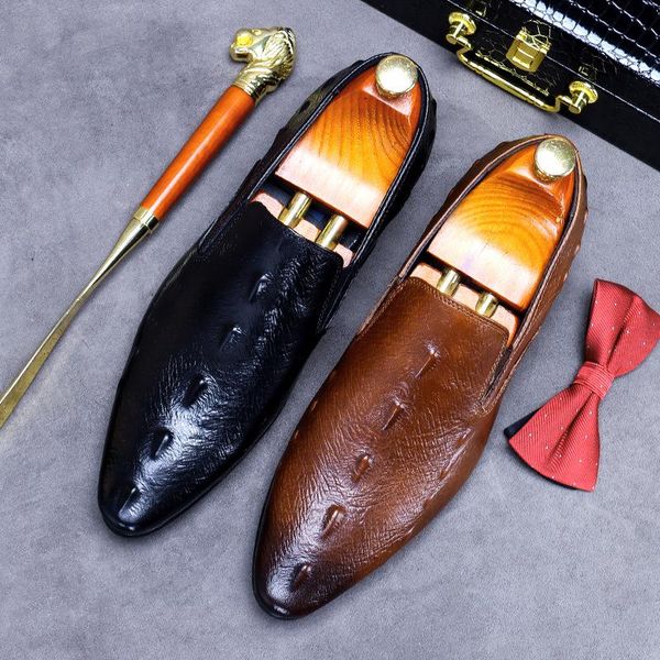 dress shoes autumn winter genuine leather men tide brand youth all-match british crocodile pattern business formal, Black 
dress shoes autumn winter genuine leather men tide brand youth all-match british crocodile pattern business formal, Black