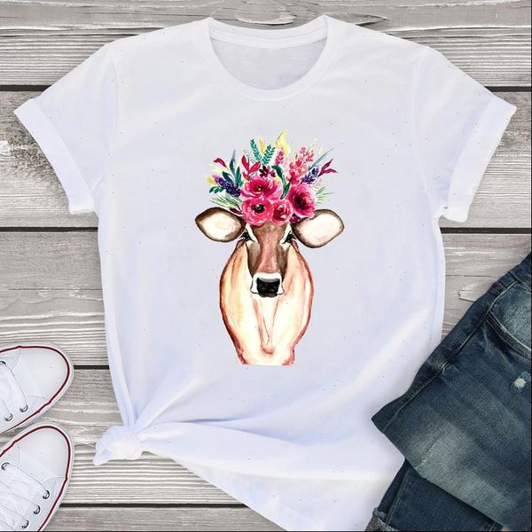 women graphic short sleeve heifer flower cute cartoon summer lady womens clothing t shirt tees female t shirt, White
women graphic short sleeve heifer flower cute cartoon summer lady womens clothing t shirt tees female t shirt, White