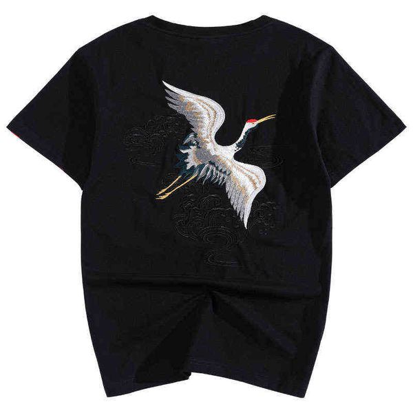 t shirt men embroidery chinese animal cotton casual ee s short sleeve o neck retro crane summer op youth g1217, White;black
t shirt men embroidery chinese animal cotton casual ee s short sleeve o neck retro crane summer op youth g1217, White;black
