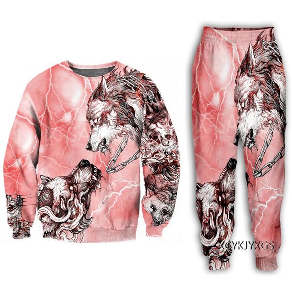 men and women 3d printed tattoo red wolf animal lion casual clothing fashion sweatshirt and trousers exercise suit a172, Black
men and women 3d printed tattoo red wolf animal lion casual clothing fashion sweatshirt and trousers exercise suit a172, Black