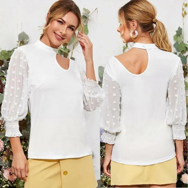 women's blouses & shirts women stand up neck lantern sleeve polka dot fashion summer half vintage blouse ladies casual chiffon shirt v, White
women's blouses & shirts women stand up neck lantern sleeve polka dot fashion summer half vintage blouse ladies casual chiffon shirt v, White