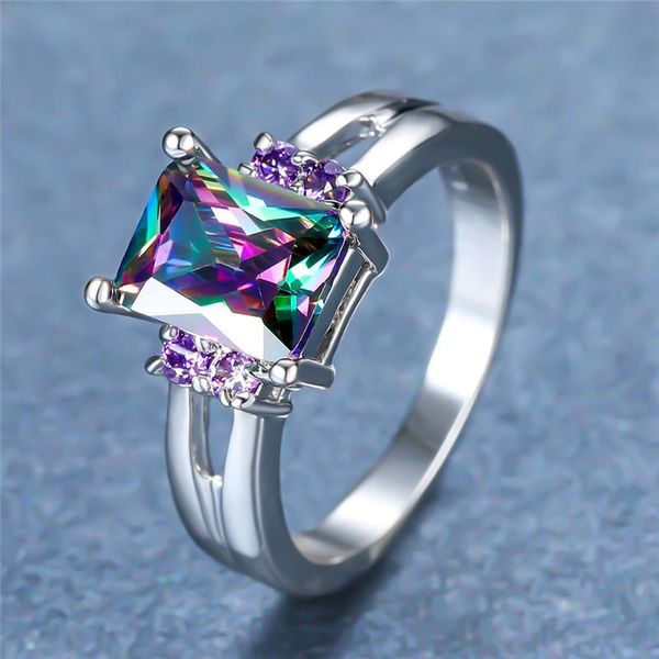 luxury female rainbow crystal stone ring classic silver color wedding rings for women vintage square zircon engagement ring, Slivery;golden
luxury female rainbow crystal stone ring classic silver color wedding rings for women vintage square zircon engagement ring, Slivery;golden
