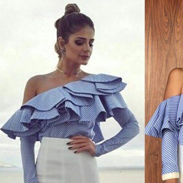fashion womens blue white striped one shoulder blouse ruffles long sleeve casual womens blouses plus size s to 2xl
fashion womens blue white striped one shoulder blouse ruffles long sleeve casual womens blouses plus size s to 2xl