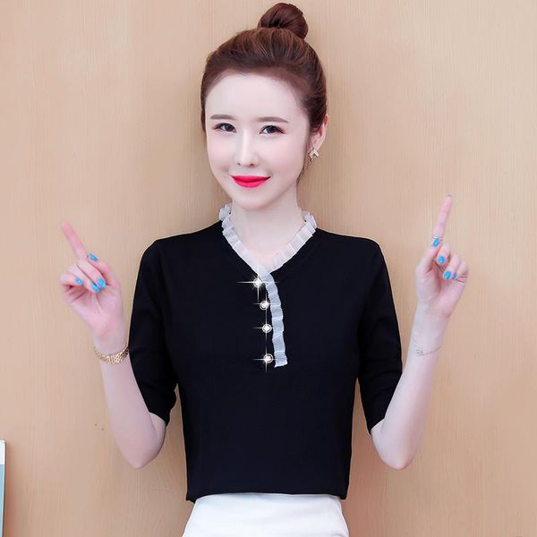women's blouses & shirts summer short sleeve fashion pullover women blouse shirt ladies chic casual girls knitting simple cute, White
women's blouses & shirts summer short sleeve fashion pullover women blouse shirt ladies chic casual girls knitting simple cute, White