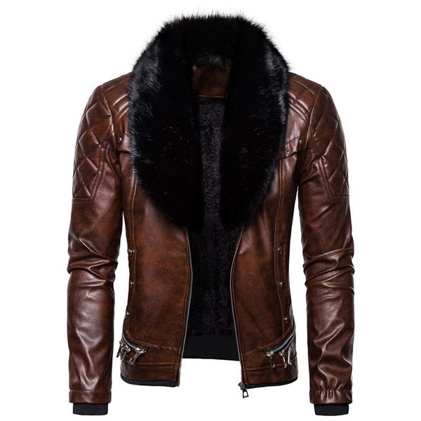 men's leather et, veet warm coat, tight fitting, punk, windproof, motorcycle, winter, Black
men's leather et, veet warm coat, tight fitting, punk, windproof, motorcycle, winter, Black