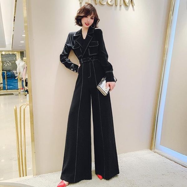 spring temperament suit elegant women's with wide leg belt overalls lady of the office y679 fg98, White;black
spring temperament suit elegant women's with wide leg belt overalls lady of the office y679 fg98, White;black