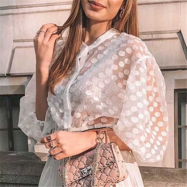 exqj elegant women transparent ploka dot shirts fashion ladies o-neck sweet female chic puff sleeve blouses 210527, White
exqj elegant women transparent ploka dot shirts fashion ladies o-neck sweet female chic puff sleeve blouses 210527, White