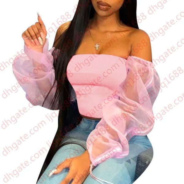 solid color sheer mesh puff sleeve blouse shirt lantern long sleeve autumn off shoulder blouse clubwear shirt women blouses, White
solid color sheer mesh puff sleeve blouse shirt lantern long sleeve autumn off shoulder blouse clubwear shirt women blouses, White