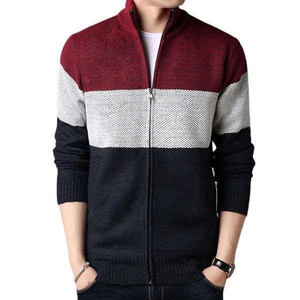 men's jackets mens jacket stand collar sweater winter warm knitted fashion striped zip up cardigan jumper for men, Black;brown
men's jackets mens jacket stand collar sweater winter warm knitted fashion striped zip up cardigan jumper for men, Black;brown