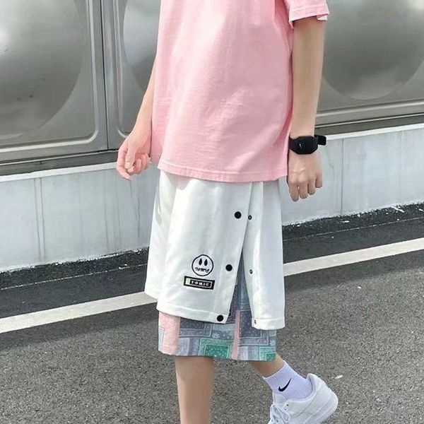 men's shorts summer fake two-piece fashion design single-breasted wide-leg pants loose casual sports streetwear 2021, White;black
men's shorts summer fake two-piece fashion design single-breasted wide-leg pants loose casual sports streetwear 2021, White;black