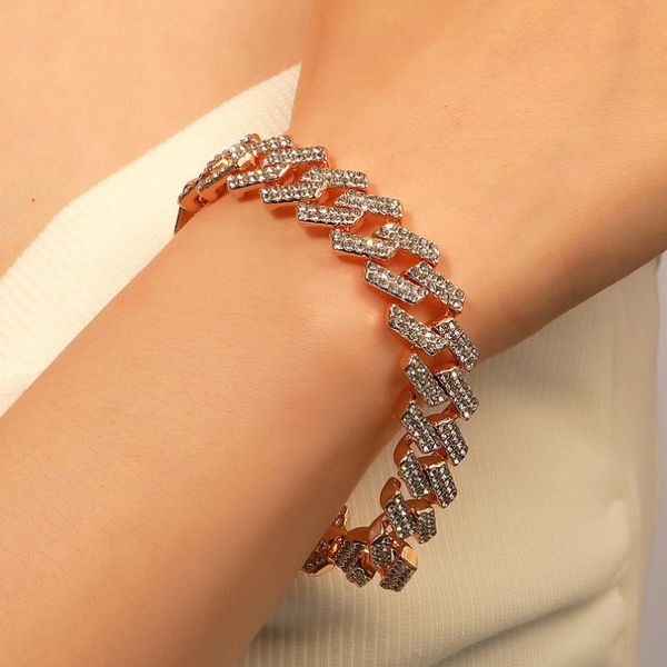 link, chain hip hop cuban bracelet for women men fashion retro alloy thick bracelets accessories punk crystal jewelry gifts, Black
link, chain hip hop cuban bracelet for women men fashion retro alloy thick bracelets accessories punk crystal jewelry gifts, Black