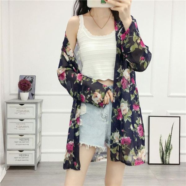 women's blouses & shirts women floral printed blouse loose beach chiffon shawl kimono cardigan cover blusa chemisier décontracté, White
women's blouses & shirts women floral printed blouse loose beach chiffon shawl kimono cardigan cover blusa chemisier décontracté, White