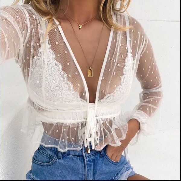 2021 summer lace blouses women see through beach blouses ruffles long sleeve white shirts crop femme blusas
2021 summer lace blouses women see through beach blouses ruffles long sleeve white shirts crop femme blusas
