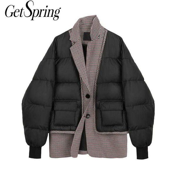 getspring women parka patchwork color matching winter coat asymmetry plus size fake two coats overcoat 210601, Black
getspring women parka patchwork color matching winter coat asymmetry plus size fake two coats overcoat 210601, Black