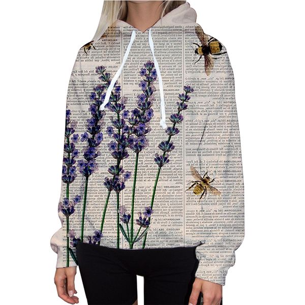 hoodie autumn casual round neck plus size bee print long sleeve cute loose comfortable women, Black
hoodie autumn casual round neck plus size bee print long sleeve cute loose comfortable women, Black