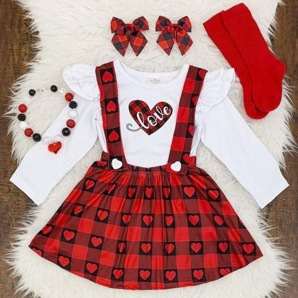 clothing sets toddler born girl clothes valentine's ruffle autumn winter baby long sleeve +suspender heart plaid skirts set for girls, White
clothing sets toddler born girl clothes valentine's ruffle autumn winter baby long sleeve +suspender heart plaid skirts set for girls, White
