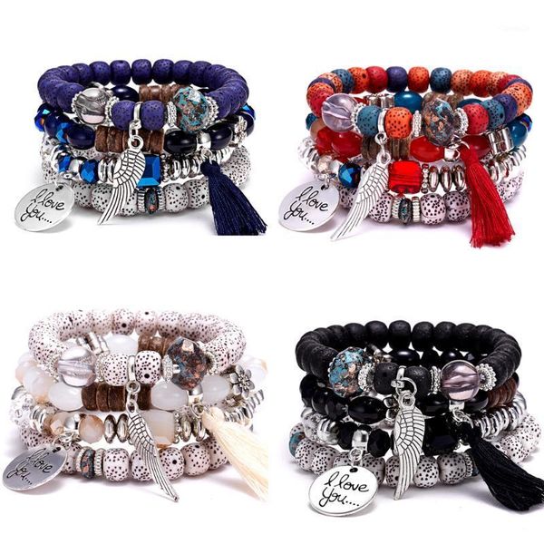 charm bracelets rinhoo 4pcs/set i love you wing coin pendant tassel natural stone bracelet set for women and men elegant hand jewelry gifts, Golden;silver
charm bracelets rinhoo 4pcs/set i love you wing coin pendant tassel natural stone bracelet set for women and men elegant hand jewelry gifts, Golden;silver