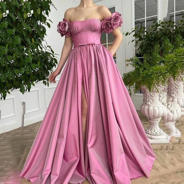party dresses women pink a-line long satin prom dress with pockets sweetheart hand-made flowers evening gowns high slit, White;black
party dresses women pink a-line long satin prom dress with pockets sweetheart hand-made flowers evening gowns high slit, White;black