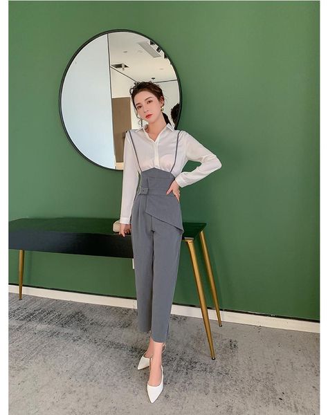 2021 new office lady women's clothing loose high waist full spring style casual slim pantalones mujer cintura alta, Black;white
2021 new office lady women's clothing loose high waist full spring style casual slim pantalones mujer cintura alta, Black;white