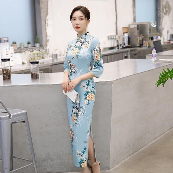 ethnic clothing oversize 5xl women elegant chinese mandarin collar cheongsam long satin half sleeve prined orientale banquet qipao, Red
ethnic clothing oversize 5xl women elegant chinese mandarin collar cheongsam long satin half sleeve prined orientale banquet qipao, Red