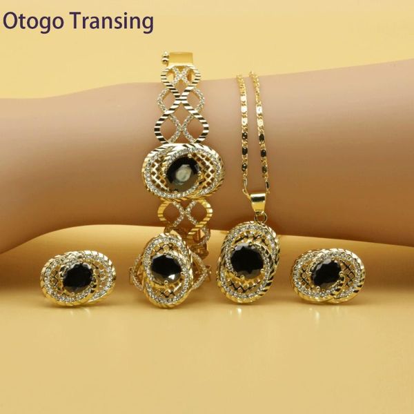 earrings & necklace otogo transing 2021 round black cubic zirconia gold color jewelry sets for women earring pendant ring bracelet set211, Silver
earrings & necklace otogo transing 2021 round black cubic zirconia gold color jewelry sets for women earring pendant ring bracelet set211, Silver