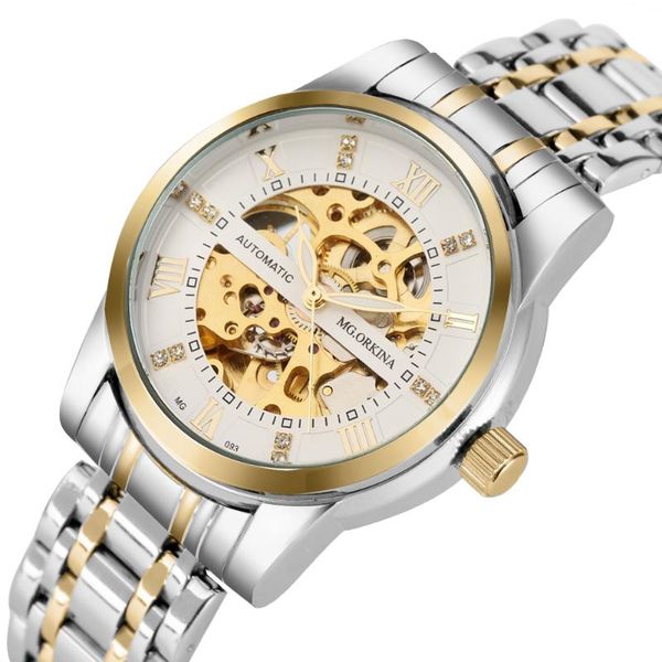 wristwatches luxury stainless steel automatic mechanical watch men wristwatch butterfly clasp self-winding mechanism male watches, Slivery;brown
wristwatches luxury stainless steel automatic mechanical watch men wristwatch butterfly clasp self-winding mechanism male watches, Slivery;brown