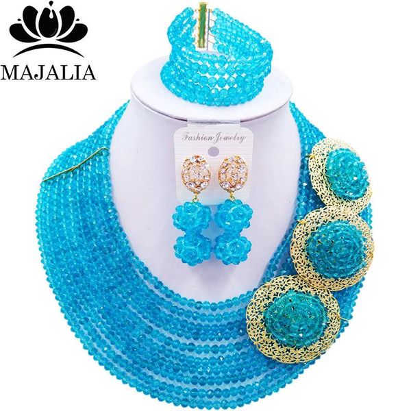 earrings & necklace majalia fashion romantic nigerian wedding african jewelry set lake blue crystal bride sets 10cp009, Silver
earrings & necklace majalia fashion romantic nigerian wedding african jewelry set lake blue crystal bride sets 10cp009, Silver