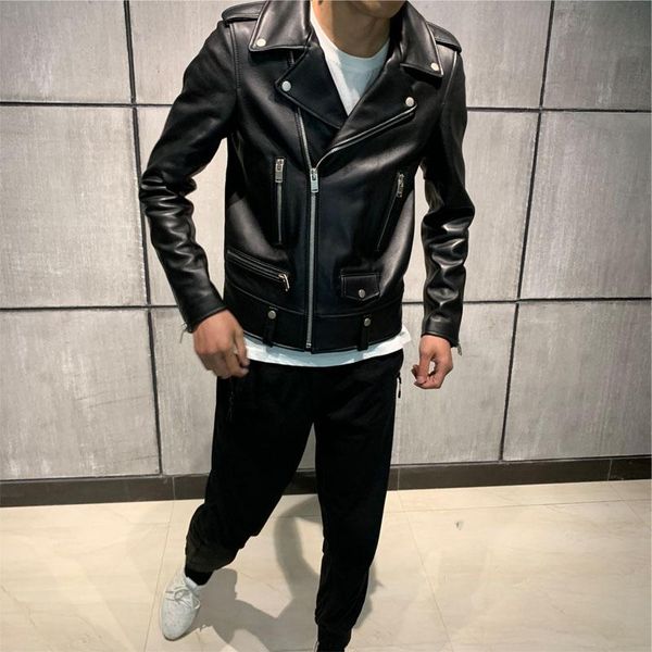 men's leather & faux male genuine real jacket, Black
men's leather & faux male genuine real jacket, Black