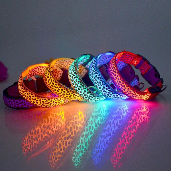 dog collars & leashes adjustable nylon led pet luminous collar night safety flashing glow in the dark leash leopard dogs accessories
dog collars & leashes adjustable nylon led pet luminous collar night safety flashing glow in the dark leash leopard dogs accessories