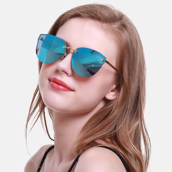 sunglasses outdoor useful glasses exquisite cycling eyewear women clear retro sun frameless, White;black
sunglasses outdoor useful glasses exquisite cycling eyewear women clear retro sun frameless, White;black