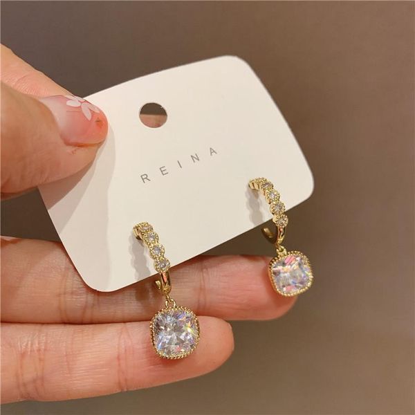 dangle & chandelier korea fashion jewelry exquisite 14k real gold plating simple square zircon pendant earrings elegant women's wedding, Silver
dangle & chandelier korea fashion jewelry exquisite 14k real gold plating simple square zircon pendant earrings elegant women's wedding, Silver