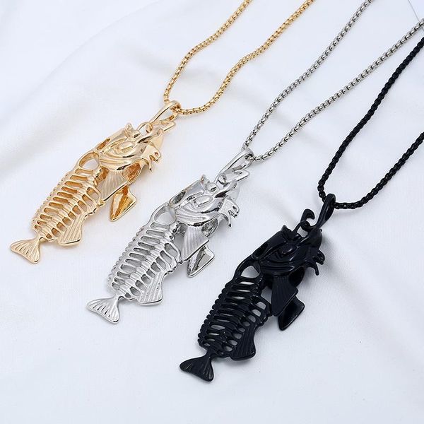 pendant necklaces three-dimensional fish alloy necklace men's jewelry vintage bone, Silver
pendant necklaces three-dimensional fish alloy necklace men's jewelry vintage bone, Silver