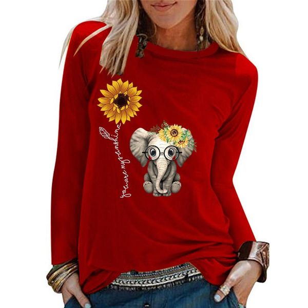 women's t-shirt sunflower elephant printing t-shirts women spring shirts for loose graphic cotton round neck ropa mujer, White
women's t-shirt sunflower elephant printing t-shirts women spring shirts for loose graphic cotton round neck ropa mujer, White