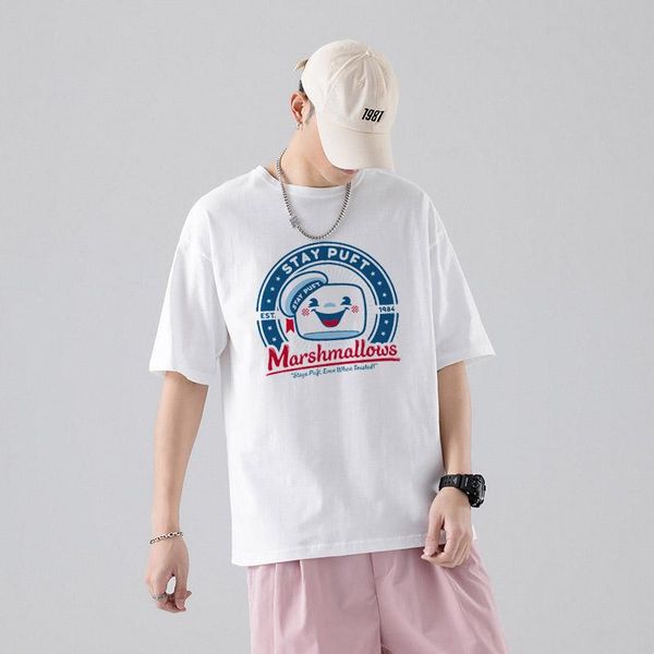 men's t-shirts marshmallows classic tees print 2021 summer white oversize style hip hop tshirts ulzzang harajuku streetwear, White;black
men's t-shirts marshmallows classic tees print 2021 summer white oversize style hip hop tshirts ulzzang harajuku streetwear, White;black