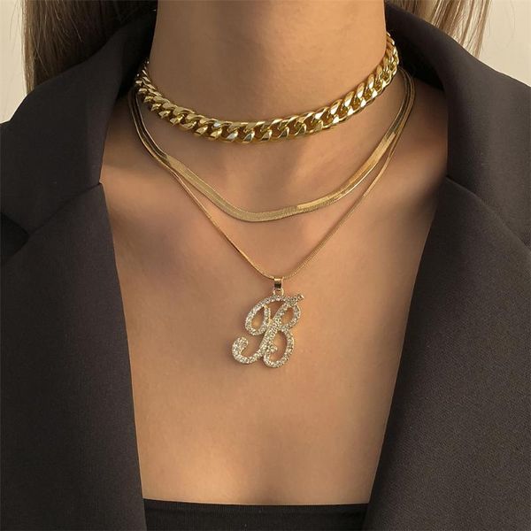 chokers 3pcs/set vintage crystal letters b pendant necklace punk thick chain snake choker set statement jewelry 2021, Golden;silver
chokers 3pcs/set vintage crystal letters b pendant necklace punk thick chain snake choker set statement jewelry 2021, Golden;silver