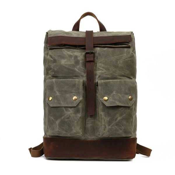backpack vzva european and american retro oil wax canvas waterproof shoulder outdoor travel leisure sports mountaineering bag
backpack vzva european and american retro oil wax canvas waterproof shoulder outdoor travel leisure sports mountaineering bag