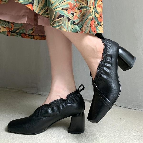 dress shoes 2021 spring and autumn high heels thick heel square toe leather comfortable four seasons women's single x390, Black
dress shoes 2021 spring and autumn high heels thick heel square toe leather comfortable four seasons women's single x390, Black