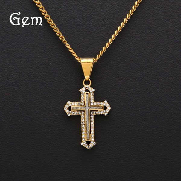 hip hop stainless steel inlaid with diamond and glitter powder hollow double cross exquisite design mini pendant, Silver
hip hop stainless steel inlaid with diamond and glitter powder hollow double cross exquisite design mini pendant, Silver