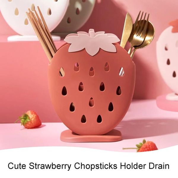 hooks & rails cute strawberry chopsticks holder drain rack kitchen tableware storage hollow cutlery drainer spoon fork knife shelf
hooks & rails cute strawberry chopsticks holder drain rack kitchen tableware storage hollow cutlery drainer spoon fork knife shelf