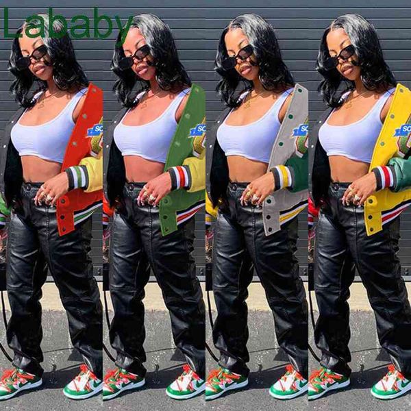 women jacket plus size designer casual autumn and winter new color matching letters printed threaded cuffs net red baseball uniform coat, Black;brown
women jacket plus size designer casual autumn and winter new color matching letters printed threaded cuffs net red baseball uniform coat, Black;brown