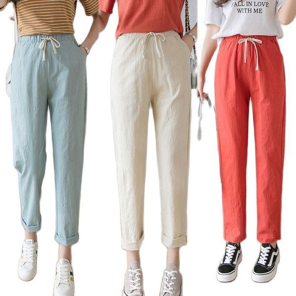 women's pants & capris casual cotton and linen 2021 trousers high waist lace-up nine feet black, Black;white
women's pants & capris casual cotton and linen 2021 trousers high waist lace-up nine feet black, Black;white