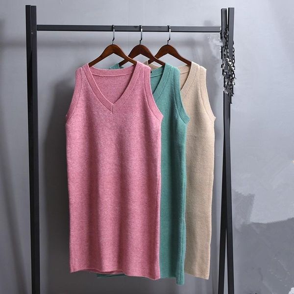 women's vests autumn winter sweater loose straight knitted vest v-collar sleeveless long pullover lady clothes, Black;white
women's vests autumn winter sweater loose straight knitted vest v-collar sleeveless long pullover lady clothes, Black;white
