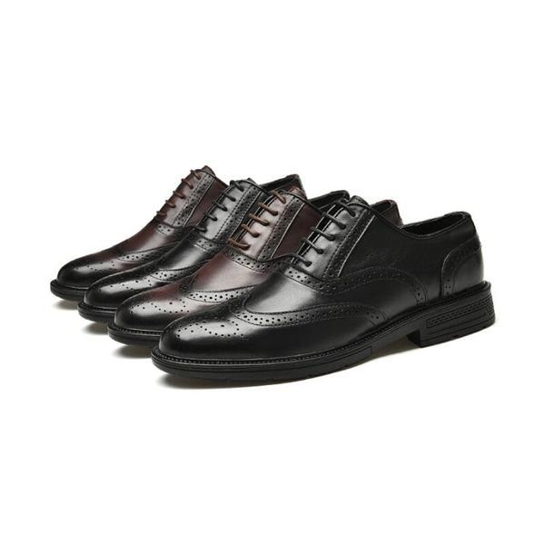 genuine leather fashion man shoe derby business dress formal brogue carved shoes men da08, Black
genuine leather fashion man shoe derby business dress formal brogue carved shoes men da08, Black